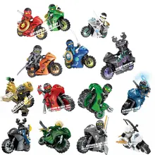 Капитан Америка Бэтмен ниндзя мотоцикл строительный блок кирпичи игрушки ниндзя для детей Подарки Кай Джей Зейн Коул Ллойд Аквамен торнадо