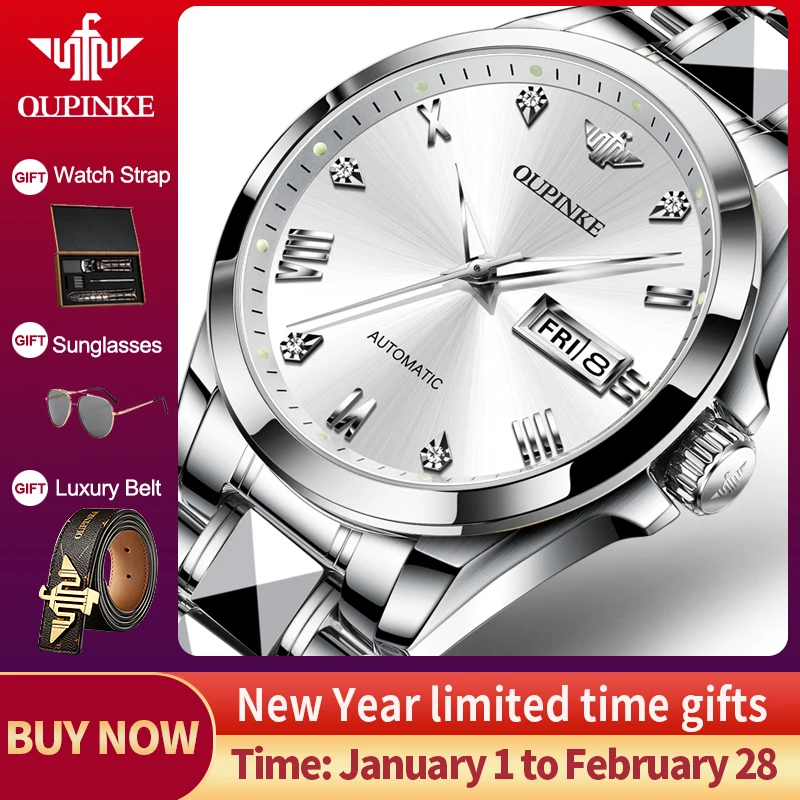 OUPINKE роскошные классические мужские механические наручные часы лучший бренд