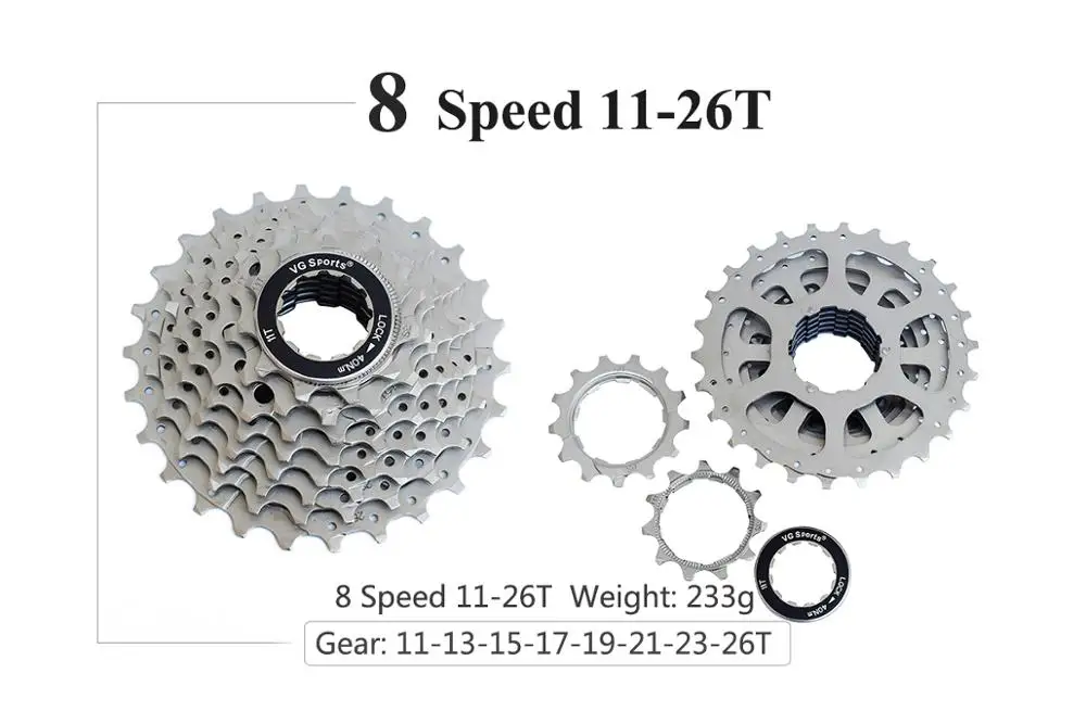 8s 9s 10s 11s кассета 11-25T 26T 28T 32T 36T Запчасти для велосипеда свободного хода 8 9 10 11 скоростной маховик Звездочка для шоссейного велосипеда - Цвет: 8S 11-26T K