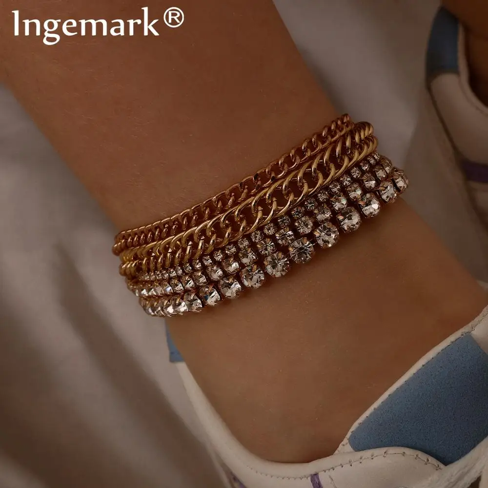 Bohemian Layered Crystal Anklets for Women Beach Vintage Rhinestone Twisted Link Bracelet Barefoot Sandals Foot Charm Jewelry Bohemian Layered Crystal Anklets for Women Beach Vintage Rhinestone Twisted Link Bracelet Barefoot Sandals Foot Charm Jewelry