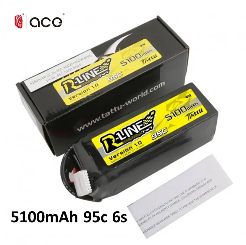Gens Ace Tattu R-Line 1 0 22 2 V 5100mah 6S 95C FPV Lipo батарея для RC Racing Drone Quadcopter | Игрушки и хобби