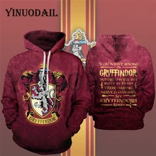 Hot sale  Mens Sporting Hoodies Gryffindor Streetwear Cosplay Costume Wizardry Hoody Sweatshirt