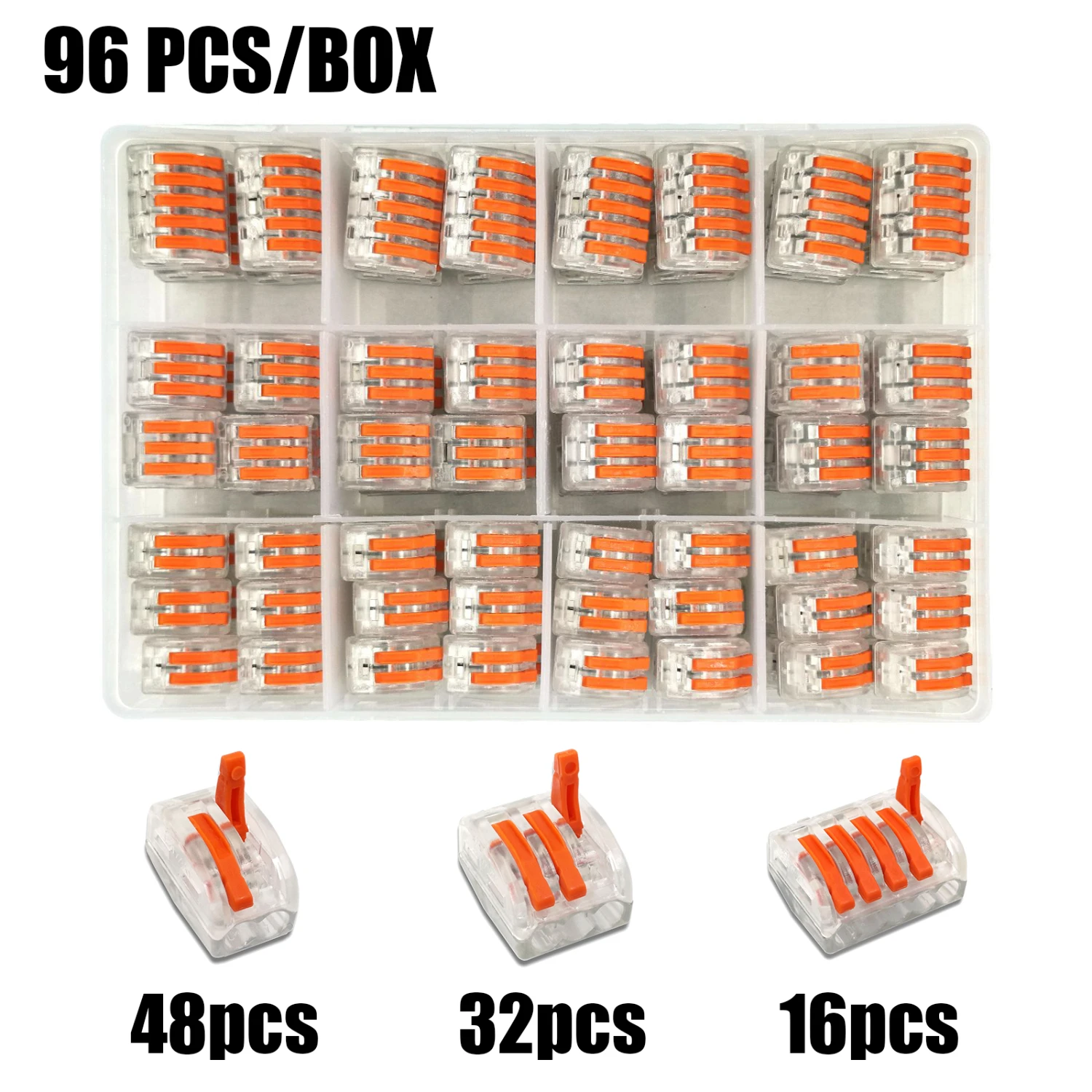 

96PCS/BOX 212 213 215 Universal Compact Wiring Conector Terminal Block Connectors Terminator Wire Connector AWG 28-12