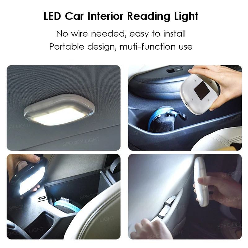 Car Interior Reading Light Auto USB Charging Roof Magnet Auto Day Light Trunk Drl Square Dome Vehicle Indoor Ceiling Lamp (4)