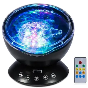 

mini projector LED Ocean Night Light Projector With 7 Colors Light Built-in Soft Music Black mini projecteur Night Light