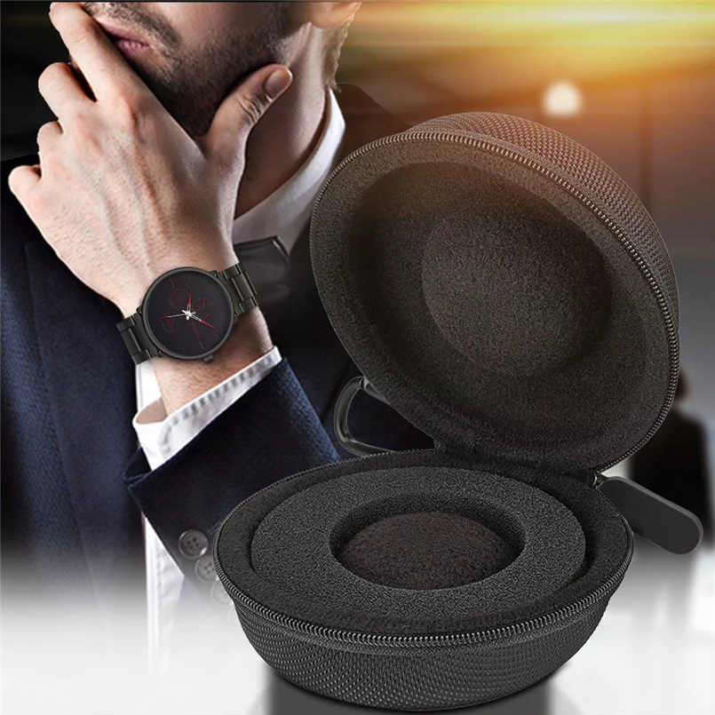 Watch storage box shatter-resistant shockproof smart watch watch box single watch suitcase zipper storage coin bag 20O28 (2)