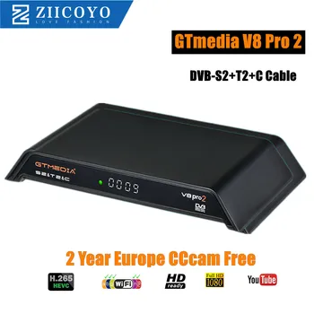 

GTMedia V8 Pro2 DVB-T2/DVB-S2/Cable/S2X Satellite Receiver H.265 Built-in 2.4G WIFI with 2 Year Europe CCcam FTA TV TV box
