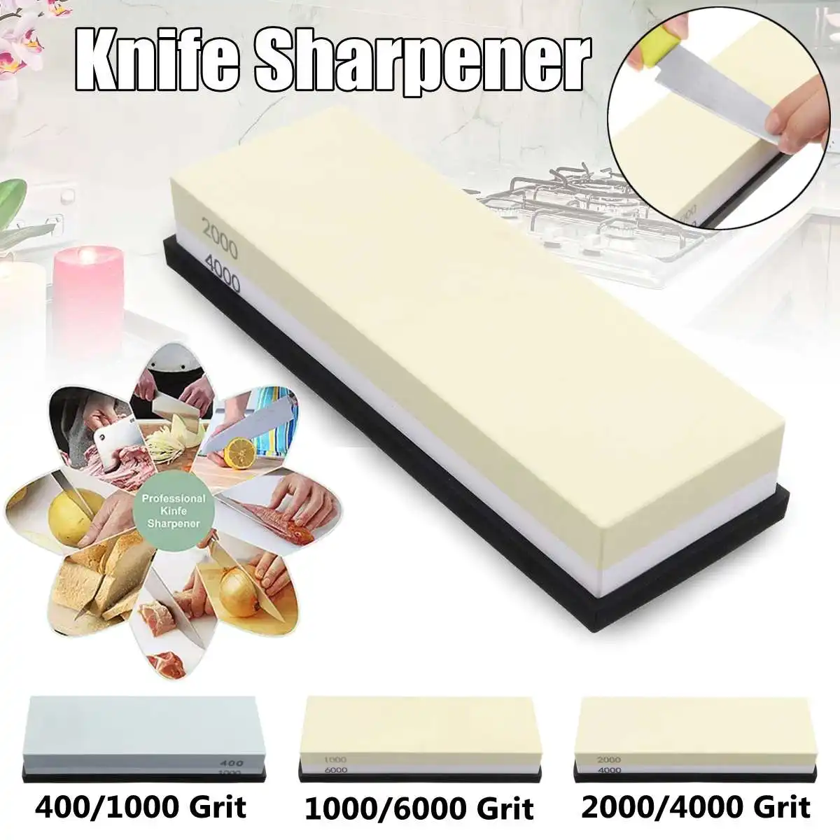 

Double Sided Master Class Dual Whetstone Grit Sharpener Sharpening Stone 400/1000 1000/6000 2000/4000