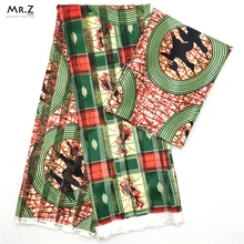 Mr. Z африканская полоса органза шелк воск узор лента Ткань Высокое качество воск принты шелковые ткани для женщин платье TZ1008