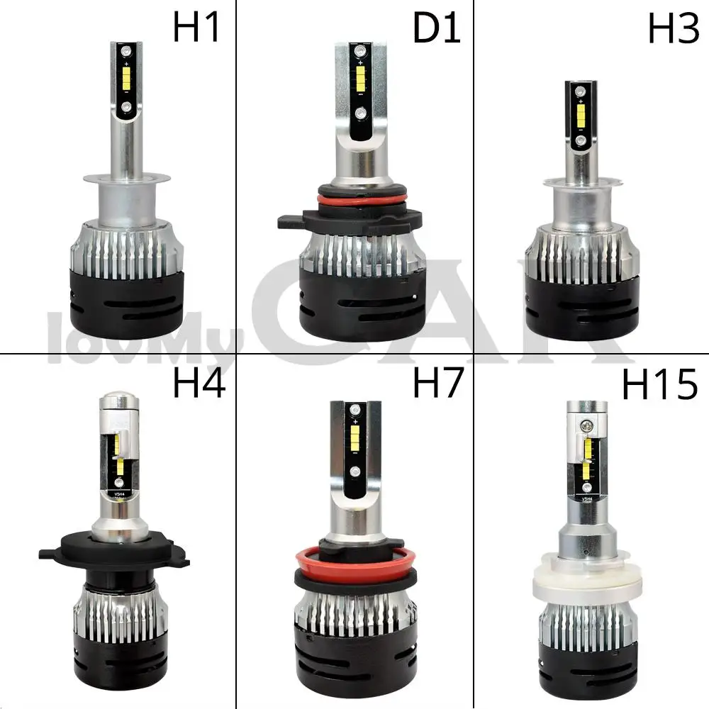 2X V5 D1 H1 H3 H4 H7 H8 H13 H15 HB3 HB4 фар Противотуманные фары автомобиля Led 72W фары для 6000LM высокое ближнего и дальнего света лампы авто мобильных лампы 6000K DC 12V