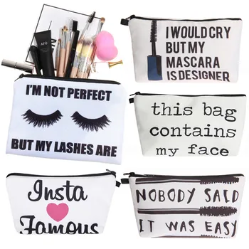 

fashion cosmetic organizer bag dream big lashes Printing Cosmetic Bag Fashion beautiful Women Brand casual makeup bag new