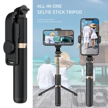 Selfie sopa Tripod uzaktan uygun cep telefonu Bluetooth ile Q03 Bluetooth setleri iPhone Android telefon için