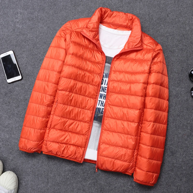 Winter Jacket Man Ultra Light Down Jackets Men Winter Coat Ultralight Portable Stand Collar Down Parkas Windproof Overcoat 6XL