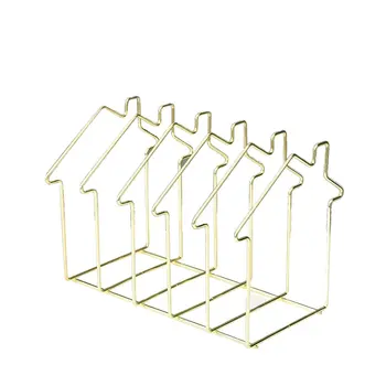 

Nordic Style Ornaments Triangle Rose Gold Book Stand Metal Telescopic Folding Bookshelf Magazine Rack