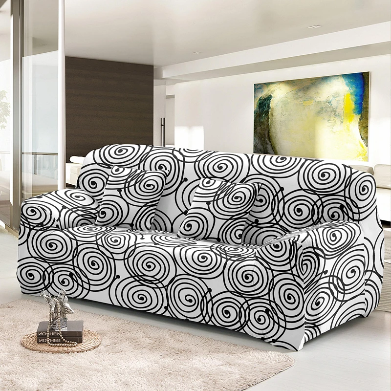 Fashion Geometric L Shape Sofa Cover For Living Room 1/2/3/4 Seaters Universal Size Elastic Slipcover Case Pillowcases Available 3