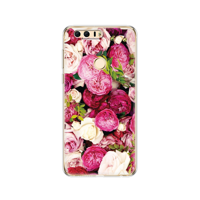phone case for huawei honor 8 soft tpu silicon back cover 360 full protective printing clear coque