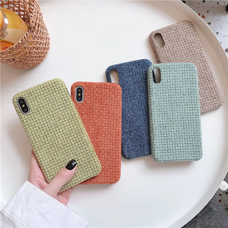 

Cloth Texture Soft TPU Case For iPhone 11 Pro Max XS Max Ultra-thin Canvas Silicone Phone Cases For iPhone 11 Pro 7 8 Plus XR X