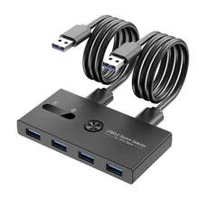 Station d'accueil KVM 2 en 4, commutateur USB 3.0, dispositif de partage d'imprimante, adaptateur de moniteur, convertisseur KVM