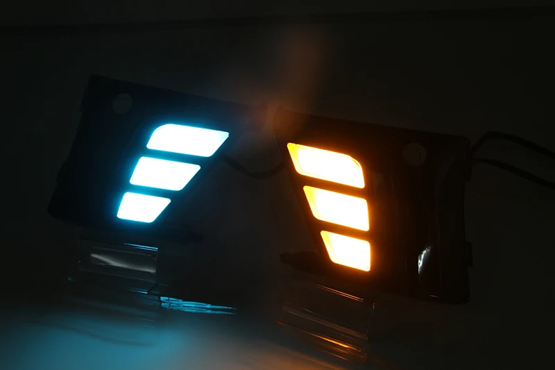 СВЕТОДИОДНЫЙ DRL для Ford Focus дневные ходовые огни Противотуманные фары крышка с желтым поворотным сигналом функции низкая конфигурация