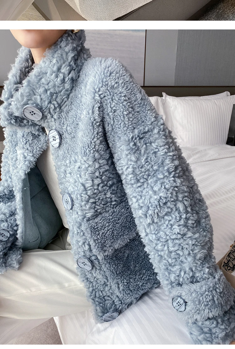 Tanie 2020 płaszcz z prawdziwego futra kobiet kurtka zimowa 100% wełny sklep