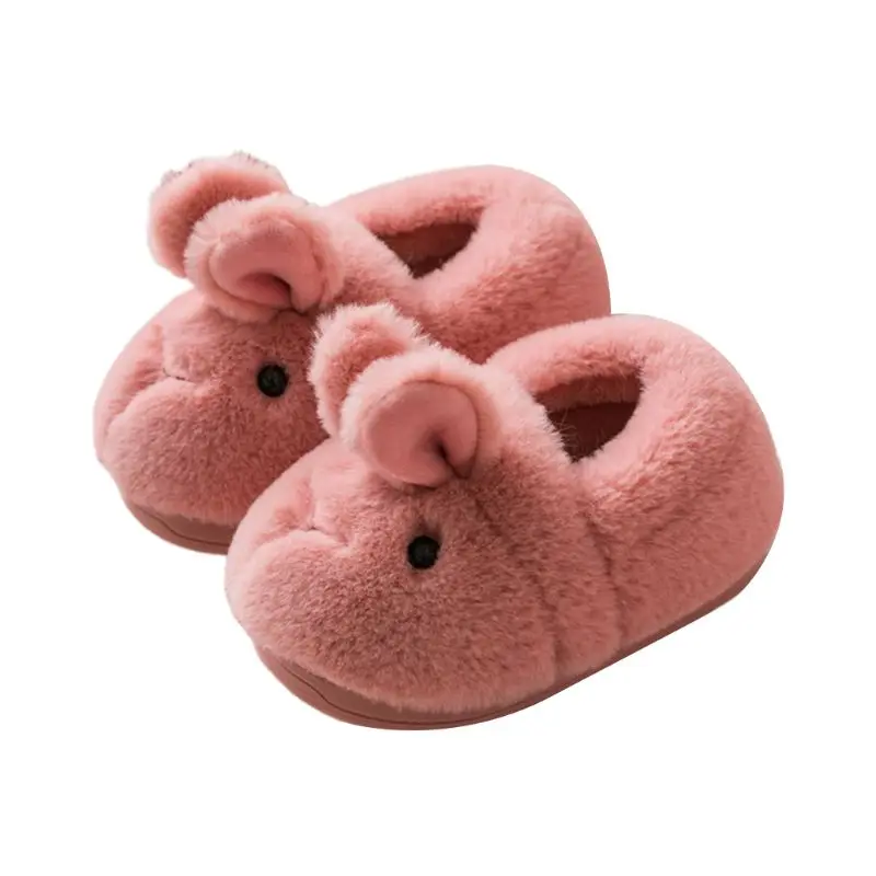 

Toddler Kids Rabbit Bunny Slippers Winter Warm Plush Animal Non-Slip Home Shoes N1HB