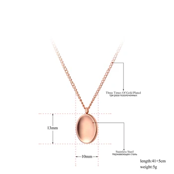 

VA-82 Original Titanium Stainless Steel Geometry Oval Charm Necklaces Jewelry Trendy Pendant Chain Necklace For Women