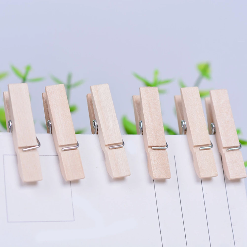 50PCS Mini Natural Spring Wood Clips Photo Paper Clothes Peg Pin Clothespin Craft Clips Party Home Supplies Decor Wholesale