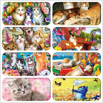 

Cat Full Drill Square/Round Animal 5D Diamond Painting Diamond Embroidery Cross Stitch Rhinestone Picture Diamont DIY Needlework