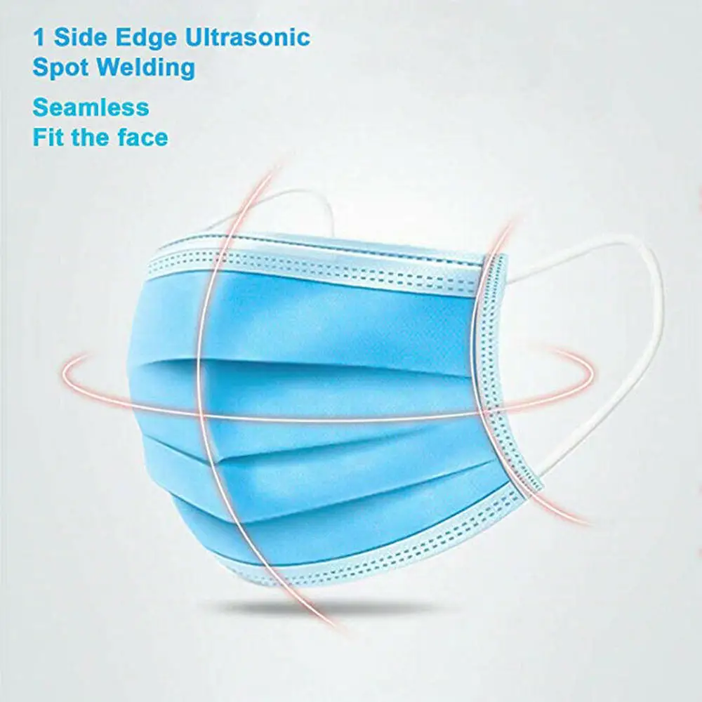 50Pcs/100pcs Mask Disposable Nonwove 3 Layer Ply Filter mouth Face mask filter safe Breathable dustproof Protective masks | Безопасность