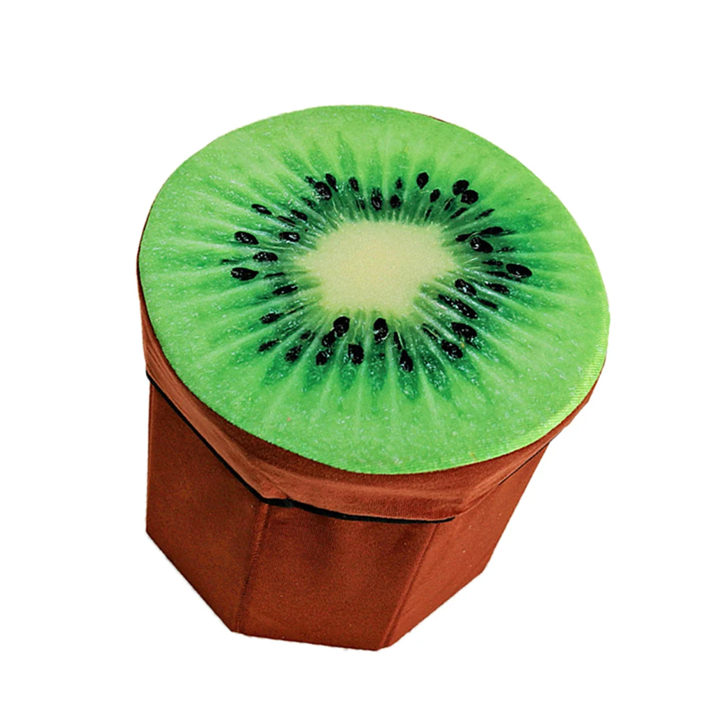 Folding Storage Ottoman Foot Rest Stool Padded Seat Camping Fishing Footstools Chair Foldable Container Chair Stool Footstool