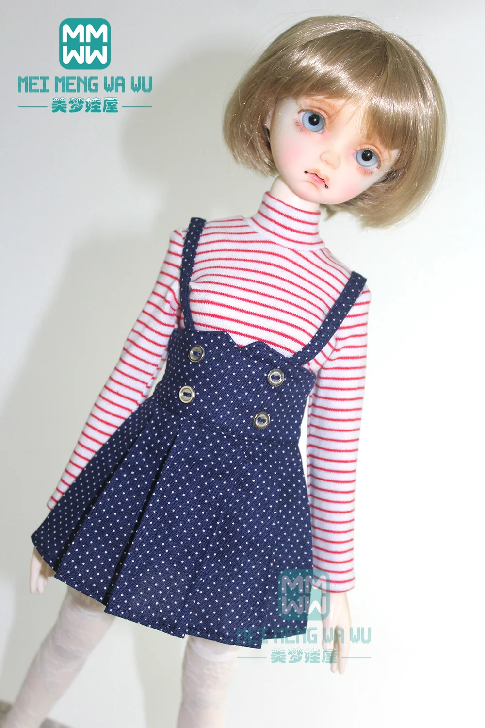 BJD куклы аксессуары Одежда для кукол подходит 43-45 см 1/4 MSD драгоценный камень XAGADOLL Высокий воротник футболка, ремень платье, обувь