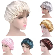 Шапочка для длинных волос, Женская модная Атласная шапочка, Шапка для ночного сна, шелковая Шапка, головной убор, Czapka Zimowa, шапочка, шапочка, Женская#21