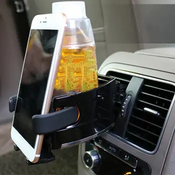 

Smart Smart Drink & Phone Clip-on Holder COMBO Car Air Vent Cup Mount Soft Drink Water Coffee Bottle Insert with Adjust Size For