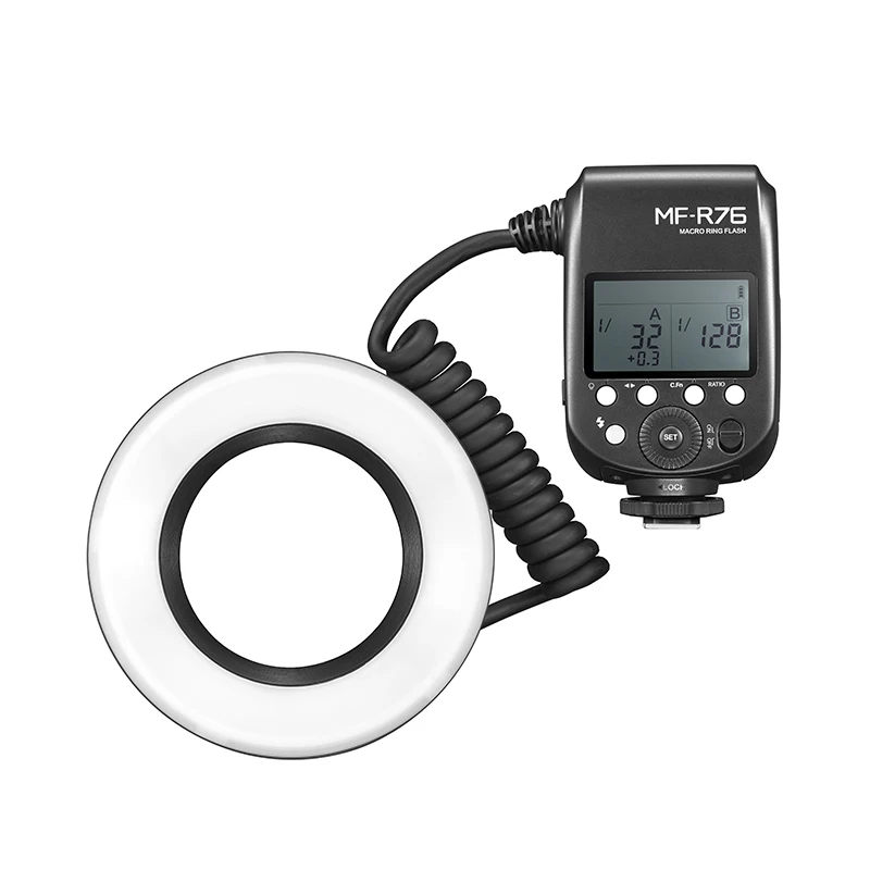 Godox MF-R76 RING76 매크로 LED 링 라이트, 매크로 스피드라이트 플래시 라이트, 캐논 니콘 카메라 DSLR 6D 7D 60D 70D 700D 650D 용