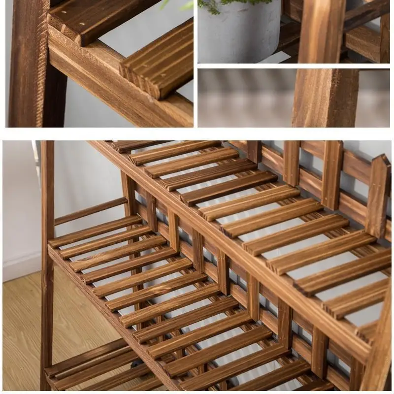 Escalera Decorativa Madera деревянный горшок комнатный балкон уличная Цветочная полка Stojak Na