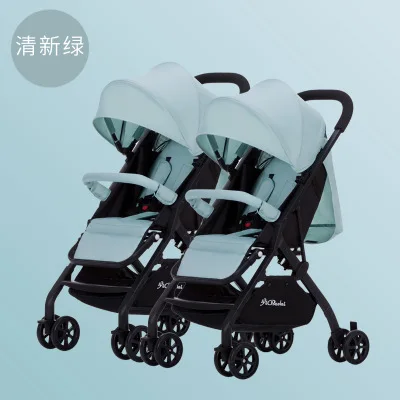 2 In1 Twins Baby Stroller Can Be Split Can Sit on A Reclining Double Stroller Baby Twins Trolly Four Wheel Baby Carriage - Цвет: B