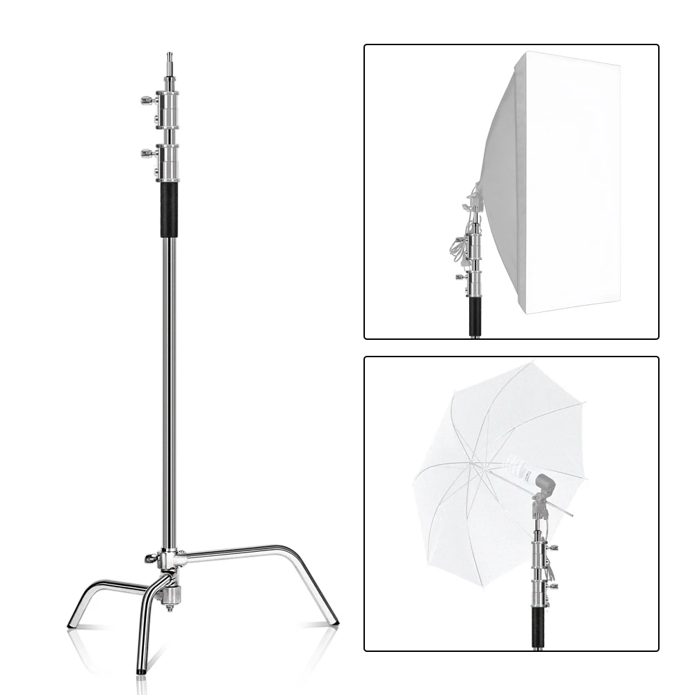 2.6M/8.5FT Stainless Steel Century Foldable Light Stand Tripod Magic Leg Photography C-Stand For Spot Light,Softbox,Photo Studio — view 5
