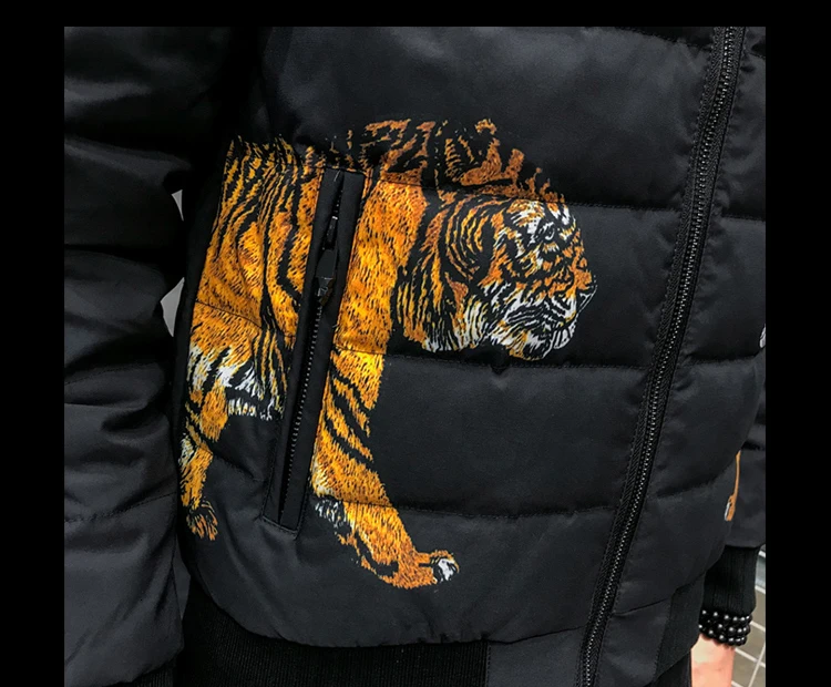 Chaquetas De Plumon Hombres Casacos Masculino Kurtka Zimowa Tiger Doodle пуховик Свободный Повседневный пуховик на утином пуху мужская верхняя одежда