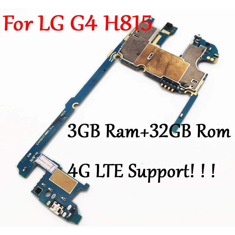 Протестированная Полная работа оригинальная плата разблокировки для LG G4 H815 глобальная микросхема материнской платы электронная панель система ОС Android