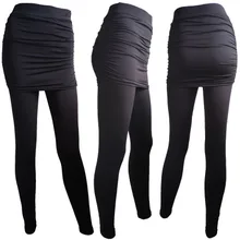Spodnie do biegania Hip Side plisowana spódnica Slim Sexy Slim fałszywe dwie spódnice legginsy spodnie z wysokim stanem moda damska