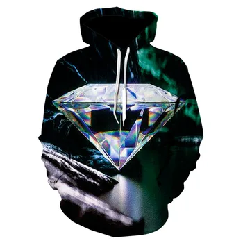 

Spring and autumn 2020 casual sweatshirts for men and women fashion street style hoodies 3D printed personality diamond pullover