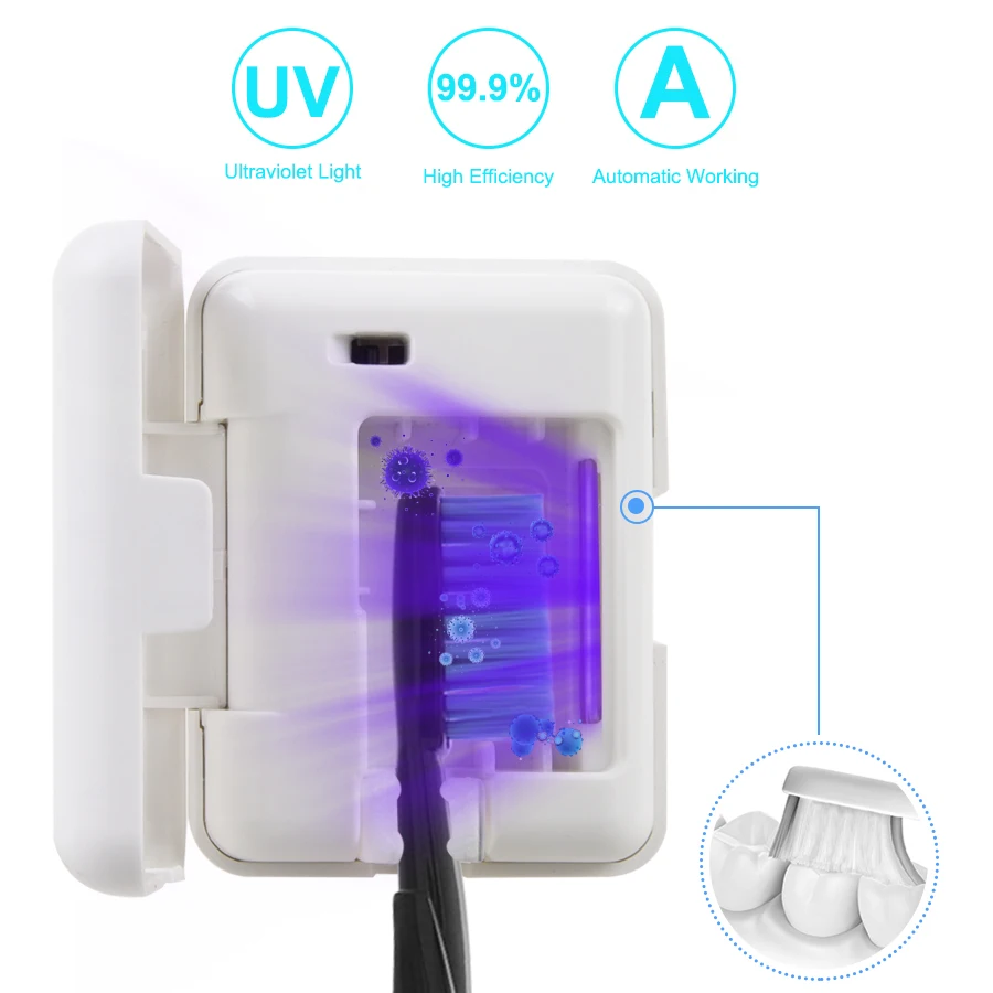 

Deep UV Toothbrush Sterilizer Antibacteria Ultraviolet Toothbrush Smart UV Toothbrush Holder Case Portable Toothbrush Sanitizer