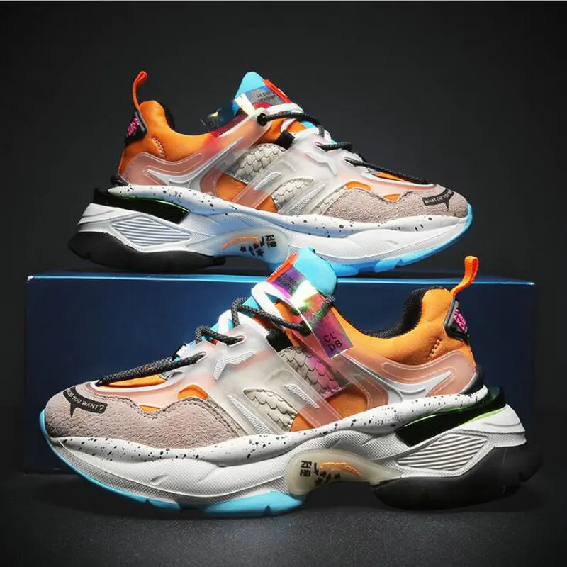 

Fashion Tenis Masculino Adulto Sneakers spring Harajuku Autumn sneakers Men Thick bottom Breathable Mesh Casual Shoes A57-66
