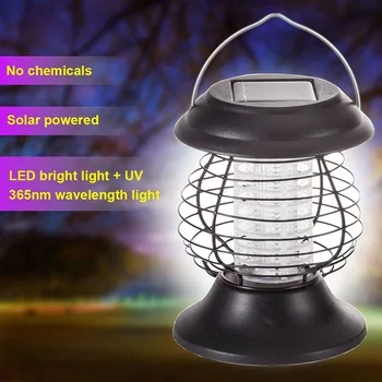 

Solar Led Outdoor Pest Mosquito Killer Lamp Fly Bug Insect Zapper Trap Lamp Hanging Mosquito Killer Lamp Tent Light 2 in1