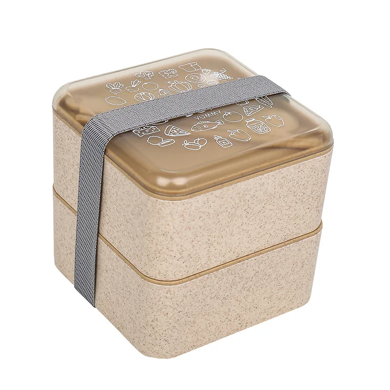 KitchenAce портативный пищевой пластиковый двухэтажный Bento Box тепловой беспорядок Олово офис Пикник путешествия Герметичный Термос Ланч-бокс