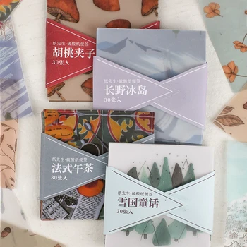 

30 Creative Handmade Sulphuric Acid Paper Bullet Journal Memo Pad Sticky Notes Escolar Papelaria School Supply Bookmark Label