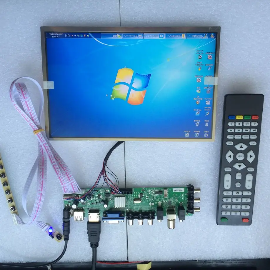  Kit for HSD100IFW1-A04 DVB-T DVB-C 1024X600 30pin HDMI LCD TV Panel VGA Controller board 10.1