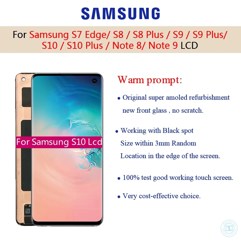 Оригинальный Для samsung Galaxy S10 2019 SM G9730 G973F ЖК дисплей сенсорный экран дигитайзер Super