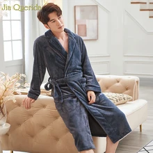 Фланелевое кимоно, Мужская домашняя одежда, зимняя ночная рубашка с длинным рукавом, роскошная парная Одинаковая одежда для сна, фланелевый Халат для пар, Новинка
