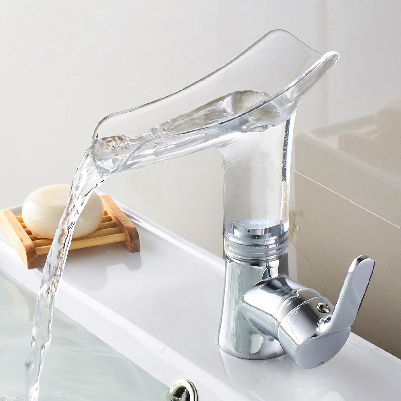 

Bathroom cold and hot water basin faucet table basin washbasin wine cup waterfall faucet Tap Deck Mounted Kitchen Faucet home